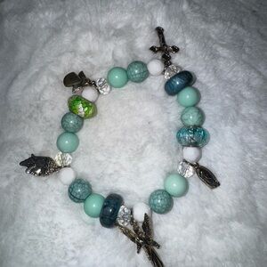 Green/angel/ charm bracelet